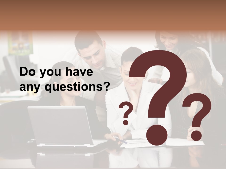 A Group Of People Looking At A Laptop PowerPoint Template