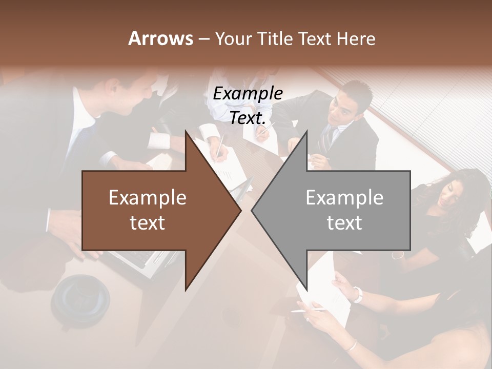 A Group Of People Sitting Around A Conference Table PowerPoint Template