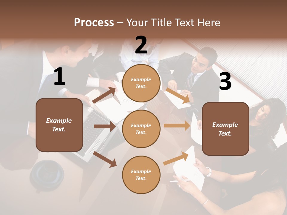 A Group Of People Sitting Around A Conference Table PowerPoint Template