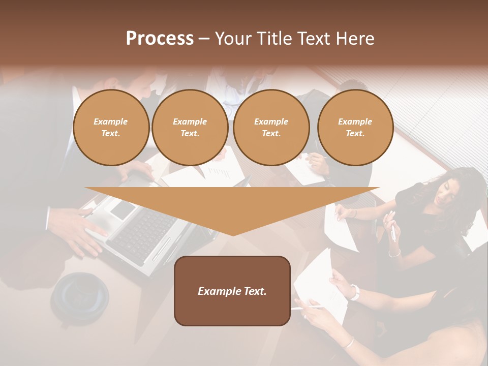 A Group Of People Sitting Around A Conference Table PowerPoint Template