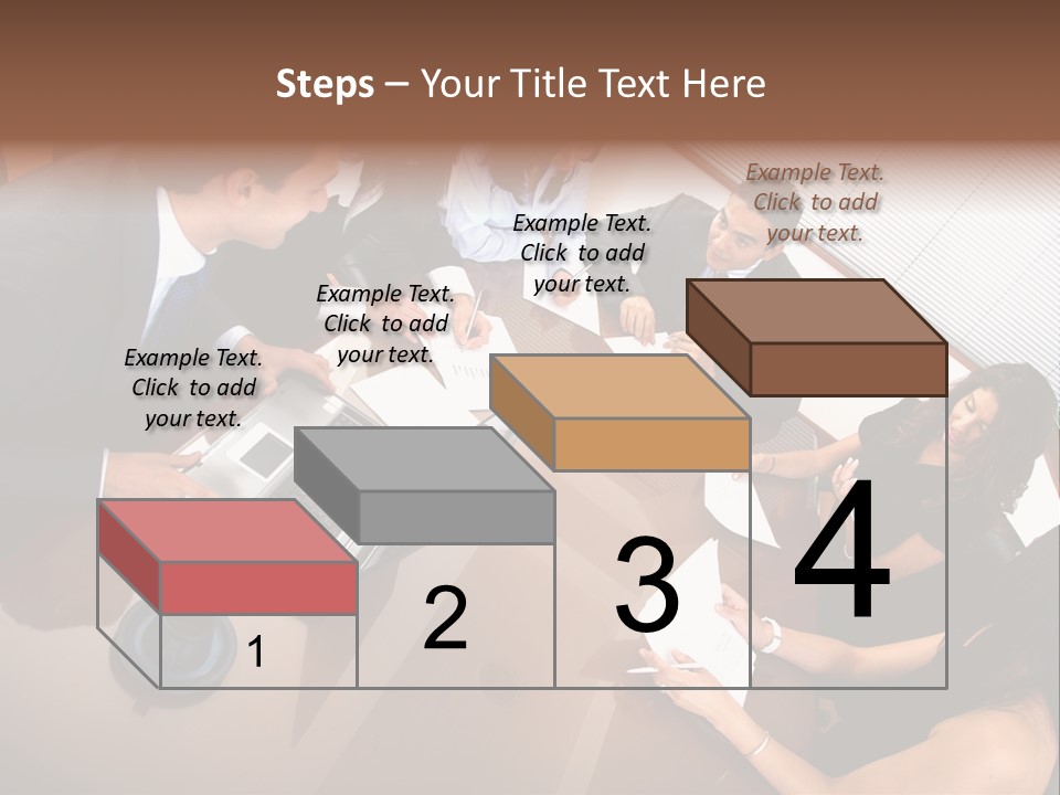 A Group Of People Sitting Around A Conference Table PowerPoint Template