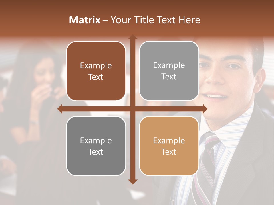 A Man In A Suit And Tie Standing In Front Of A Group Of People PowerPoint Template