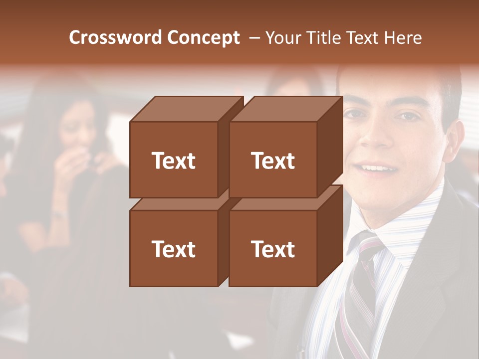 A Man In A Suit And Tie Standing In Front Of A Group Of People PowerPoint Template