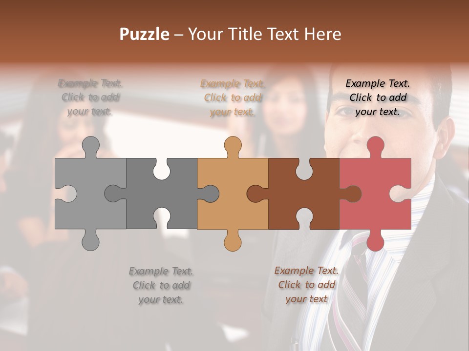 A Man In A Suit And Tie Standing In Front Of A Group Of People PowerPoint Template