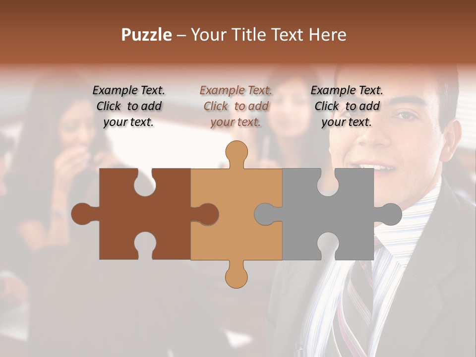 A Man In A Suit And Tie Standing In Front Of A Group Of People PowerPoint Template