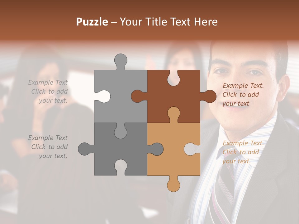 A Man In A Suit And Tie Standing In Front Of A Group Of People PowerPoint Template