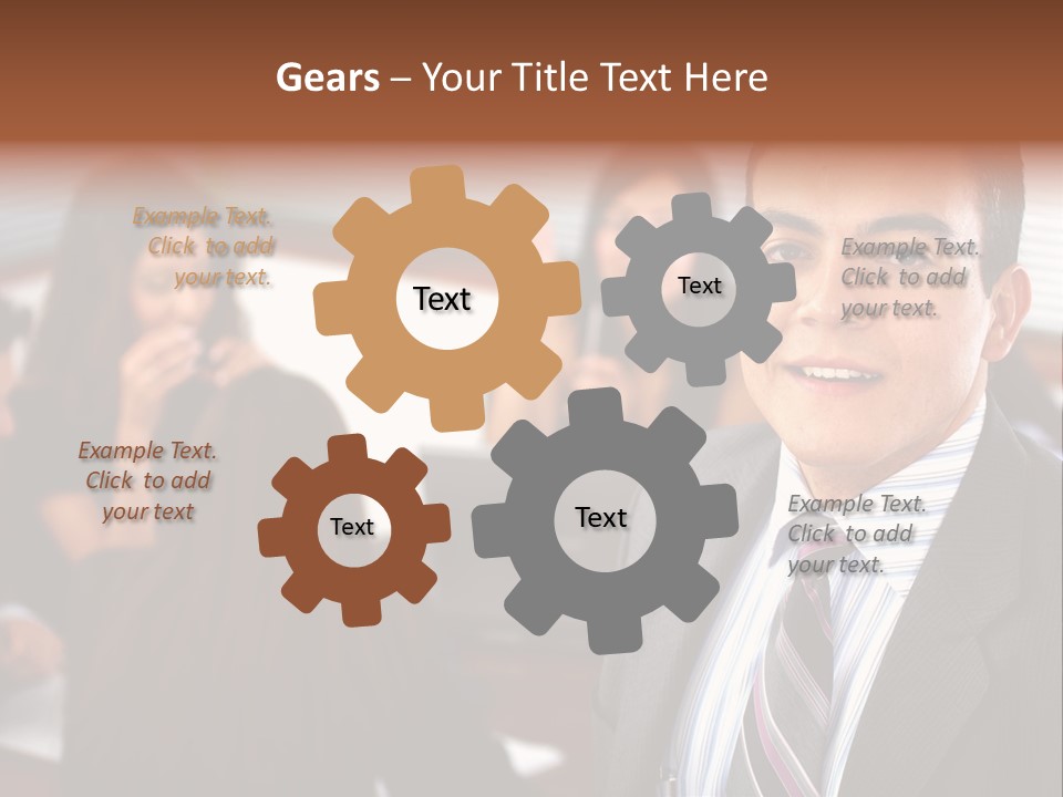 A Man In A Suit And Tie Standing In Front Of A Group Of People PowerPoint Template