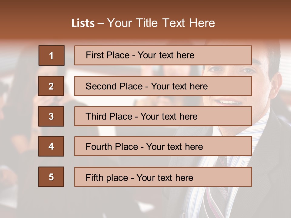 A Man In A Suit And Tie Standing In Front Of A Group Of People PowerPoint Template