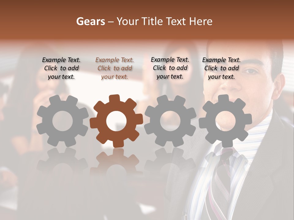 A Man In A Suit And Tie Standing In Front Of A Group Of People PowerPoint Template