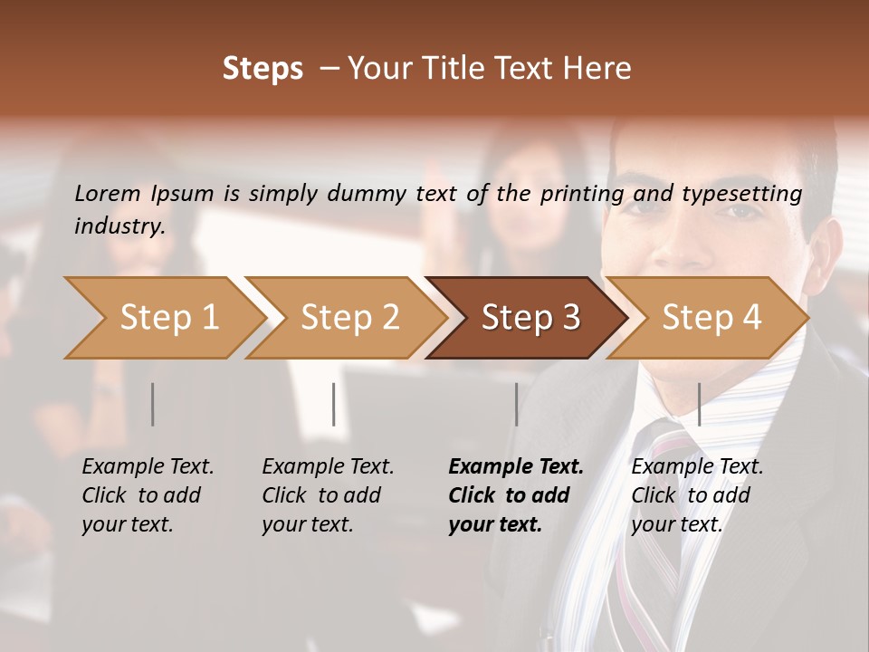 A Man In A Suit And Tie Standing In Front Of A Group Of People PowerPoint Template