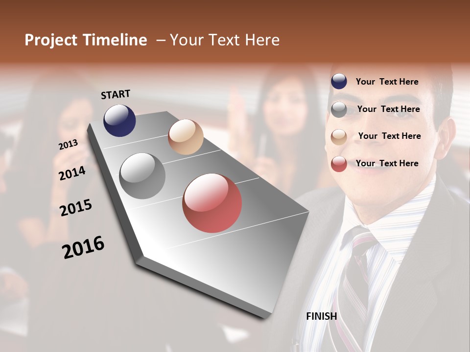 A Man In A Suit And Tie Standing In Front Of A Group Of People PowerPoint Template