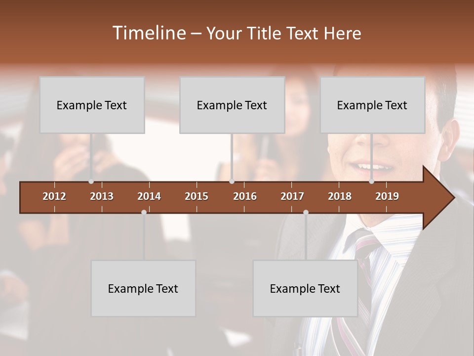 A Man In A Suit And Tie Standing In Front Of A Group Of People PowerPoint Template