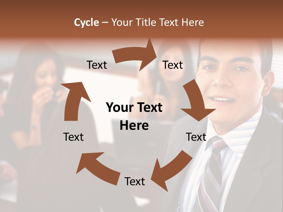 A Man In A Suit And Tie Standing In Front Of A Group Of People PowerPoint Template