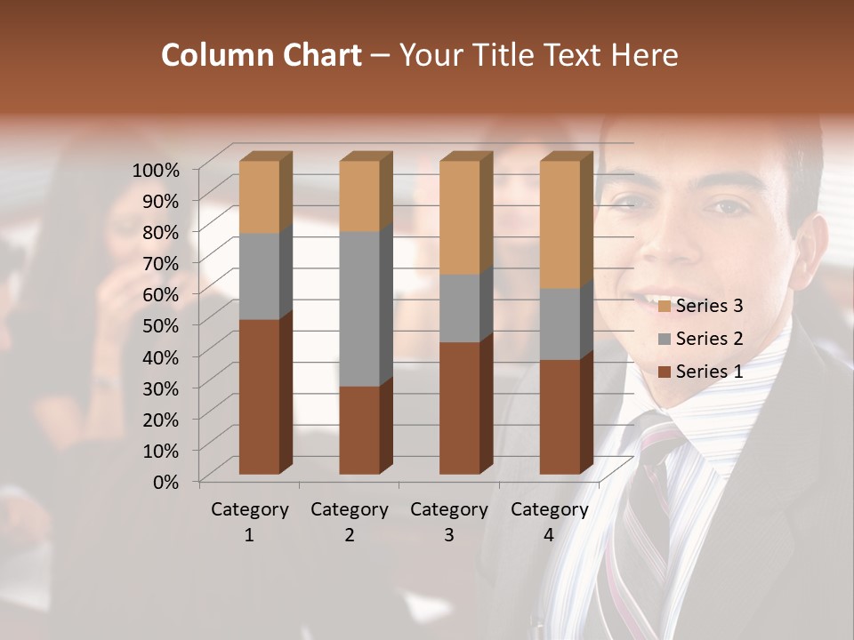 A Man In A Suit And Tie Standing In Front Of A Group Of People PowerPoint Template