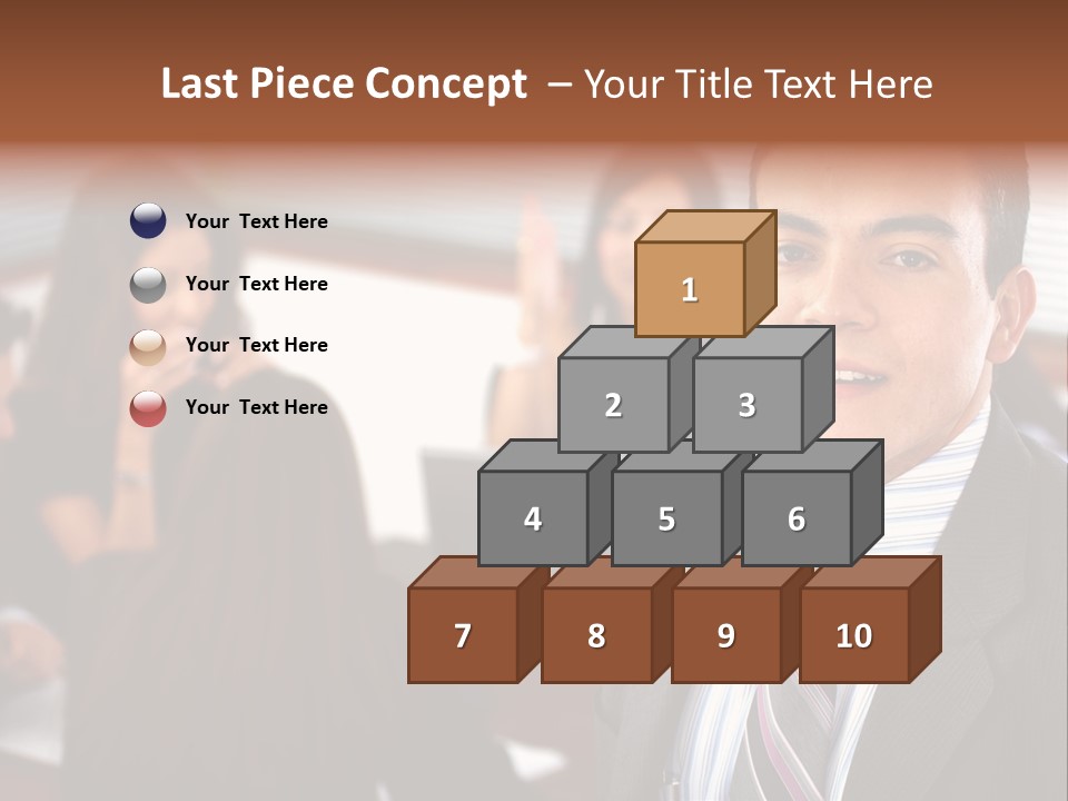 A Man In A Suit And Tie Standing In Front Of A Group Of People PowerPoint Template