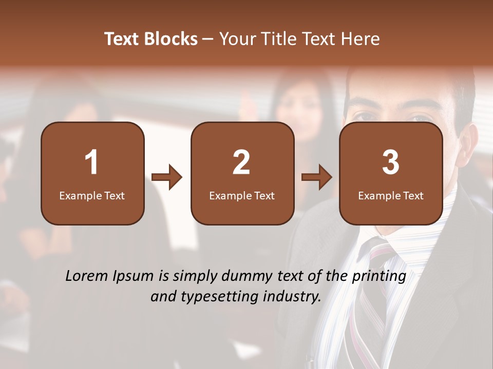 A Man In A Suit And Tie Standing In Front Of A Group Of People PowerPoint Template
