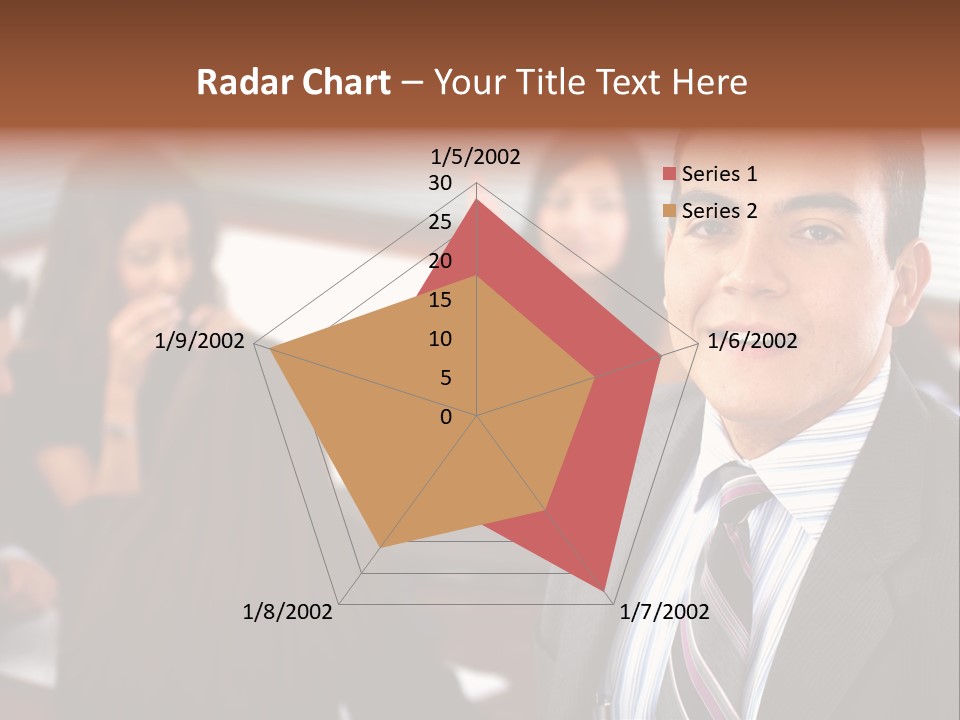 A Man In A Suit And Tie Standing In Front Of A Group Of People PowerPoint Template