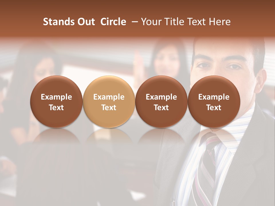 A Man In A Suit And Tie Standing In Front Of A Group Of People PowerPoint Template