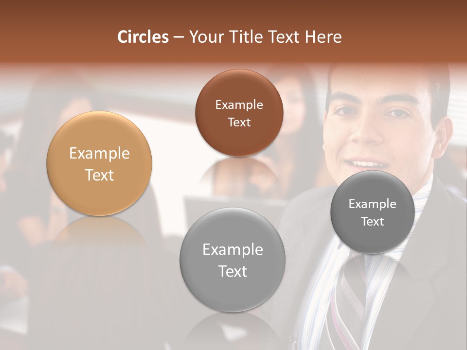 A Man In A Suit And Tie Standing In Front Of A Group Of People PowerPoint Template