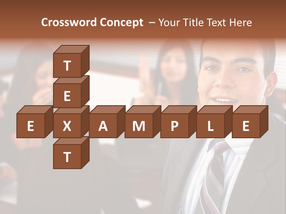 A Man In A Suit And Tie Standing In Front Of A Group Of People PowerPoint Template