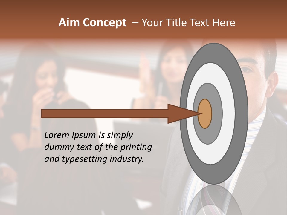 A Man In A Suit And Tie Standing In Front Of A Group Of People PowerPoint Template