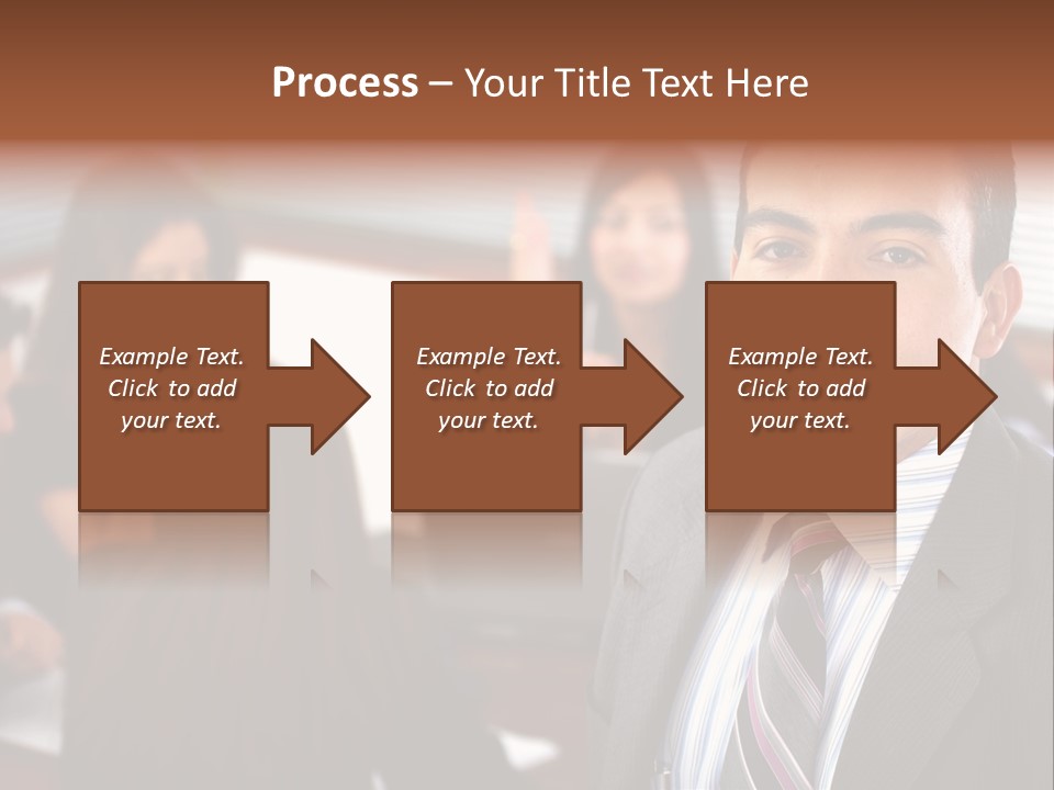 A Man In A Suit And Tie Standing In Front Of A Group Of People PowerPoint Template