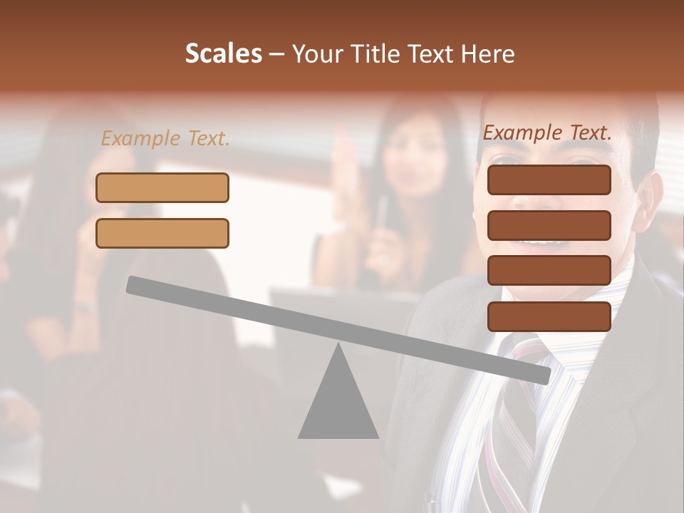 A Man In A Suit And Tie Standing In Front Of A Group Of People PowerPoint Template