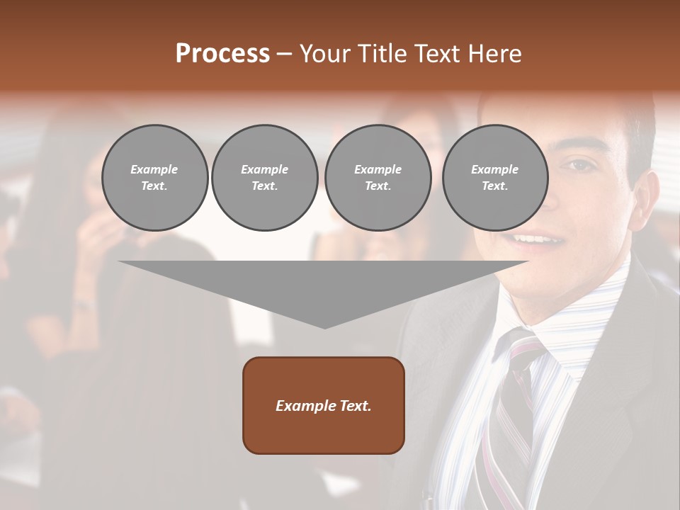 A Man In A Suit And Tie Standing In Front Of A Group Of People PowerPoint Template