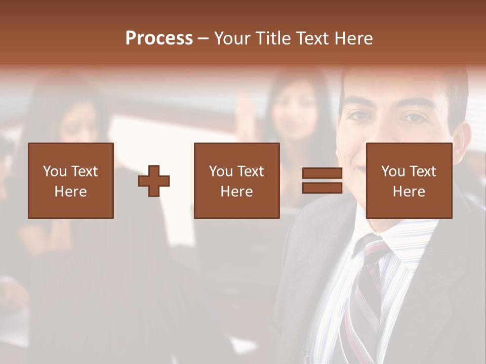 A Man In A Suit And Tie Standing In Front Of A Group Of People PowerPoint Template