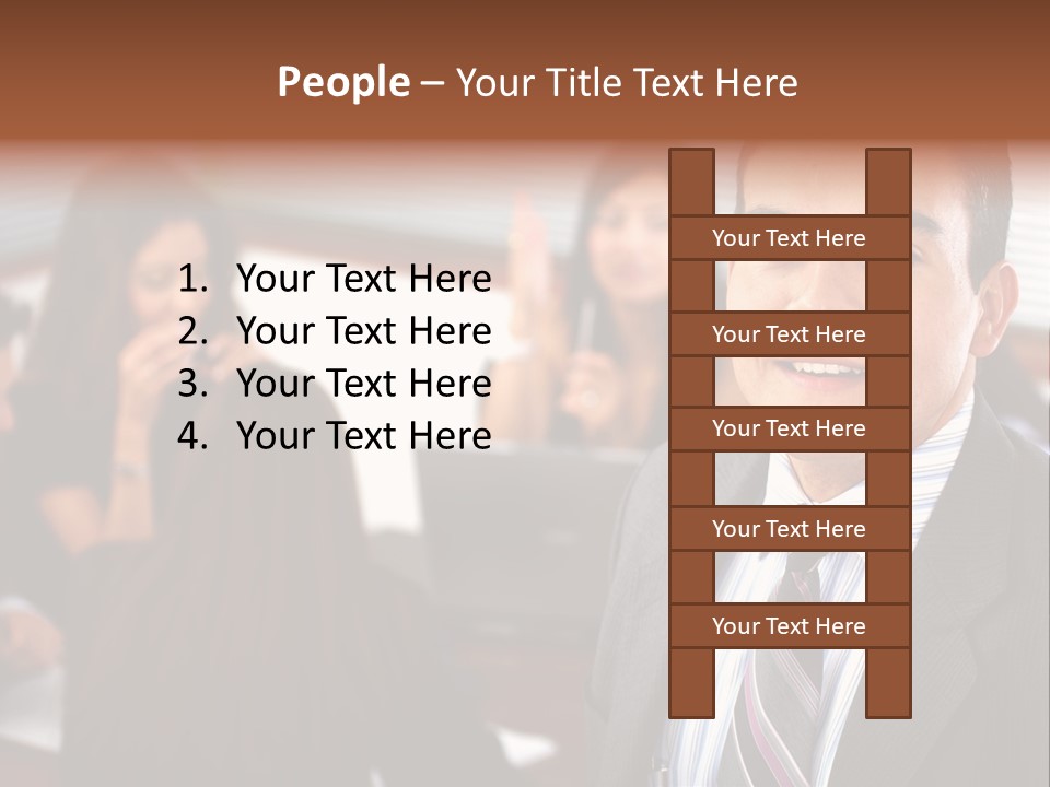 A Man In A Suit And Tie Standing In Front Of A Group Of People PowerPoint Template