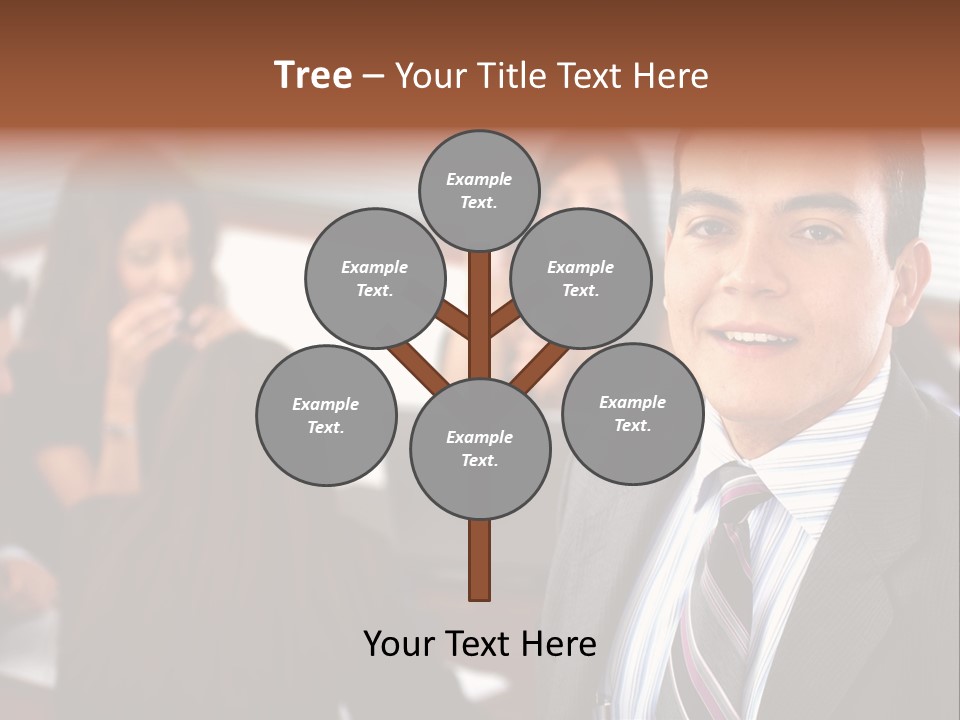 A Man In A Suit And Tie Standing In Front Of A Group Of People PowerPoint Template
