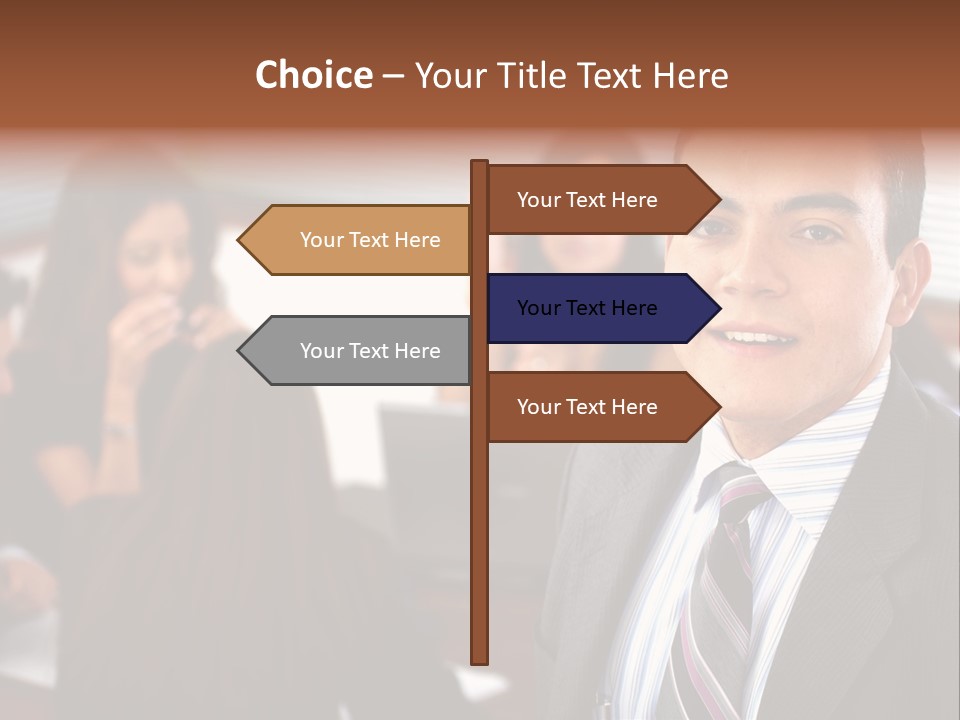 A Man In A Suit And Tie Standing In Front Of A Group Of People PowerPoint Template