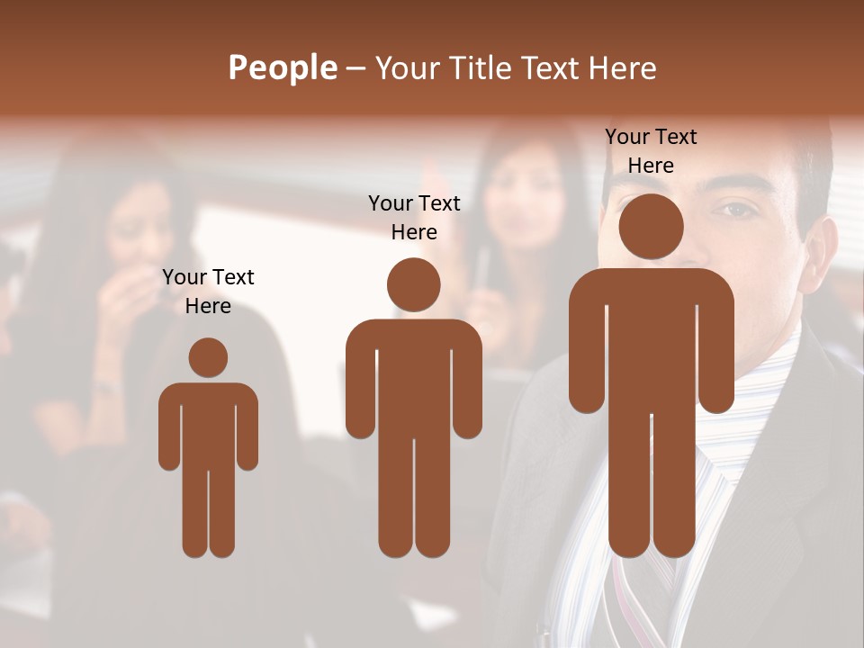 A Man In A Suit And Tie Standing In Front Of A Group Of People PowerPoint Template