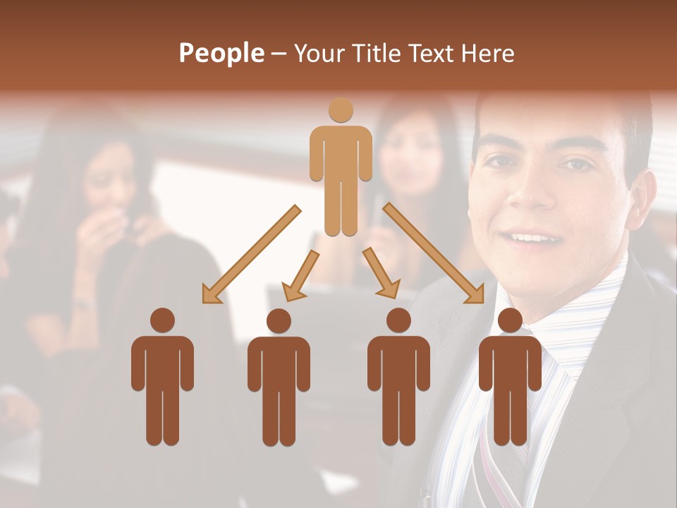 A Man In A Suit And Tie Standing In Front Of A Group Of People PowerPoint Template