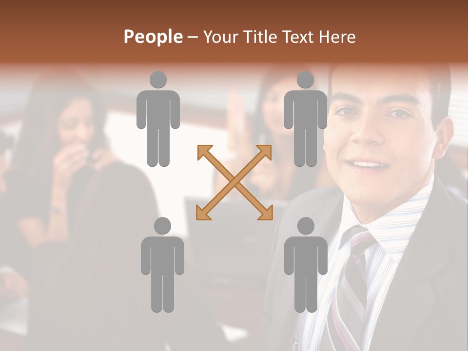 A Man In A Suit And Tie Standing In Front Of A Group Of People PowerPoint Template