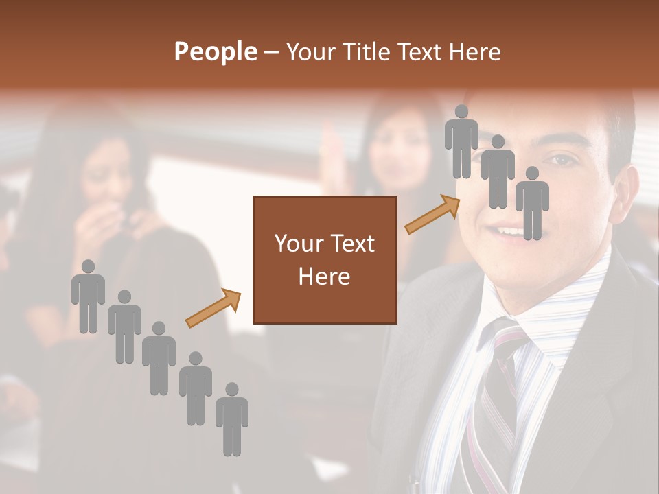 A Man In A Suit And Tie Standing In Front Of A Group Of People PowerPoint Template