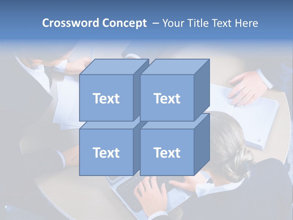 A Group Of People Sitting Around A Table Working On Laptops PowerPoint Template