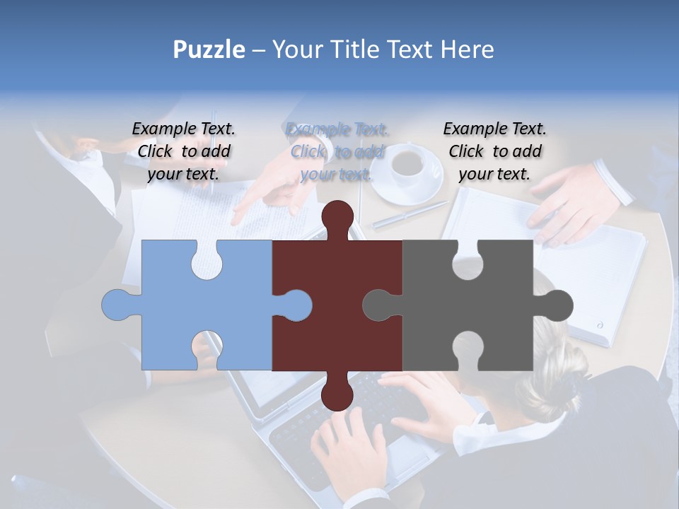 A Group Of People Sitting Around A Table Working On Laptops PowerPoint Template