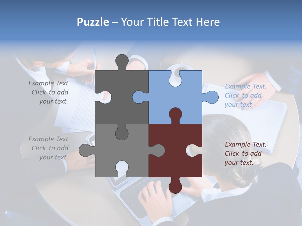 A Group Of People Sitting Around A Table Working On Laptops PowerPoint Template