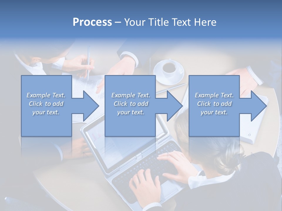 A Group Of People Sitting Around A Table Working On Laptops PowerPoint Template