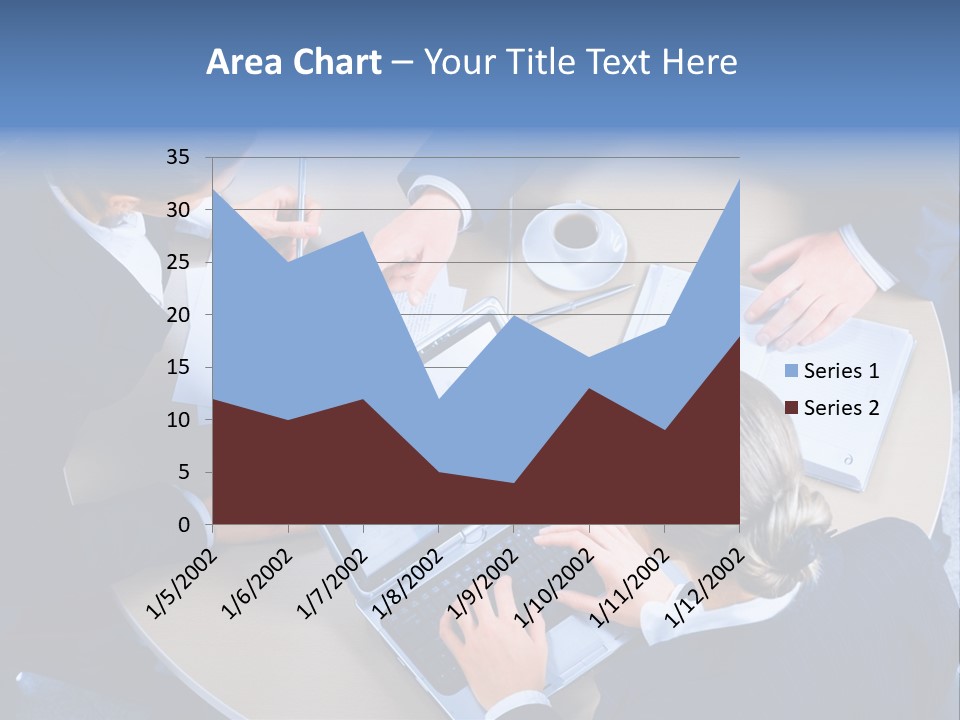 A Group Of People Sitting Around A Table Working On Laptops PowerPoint Template