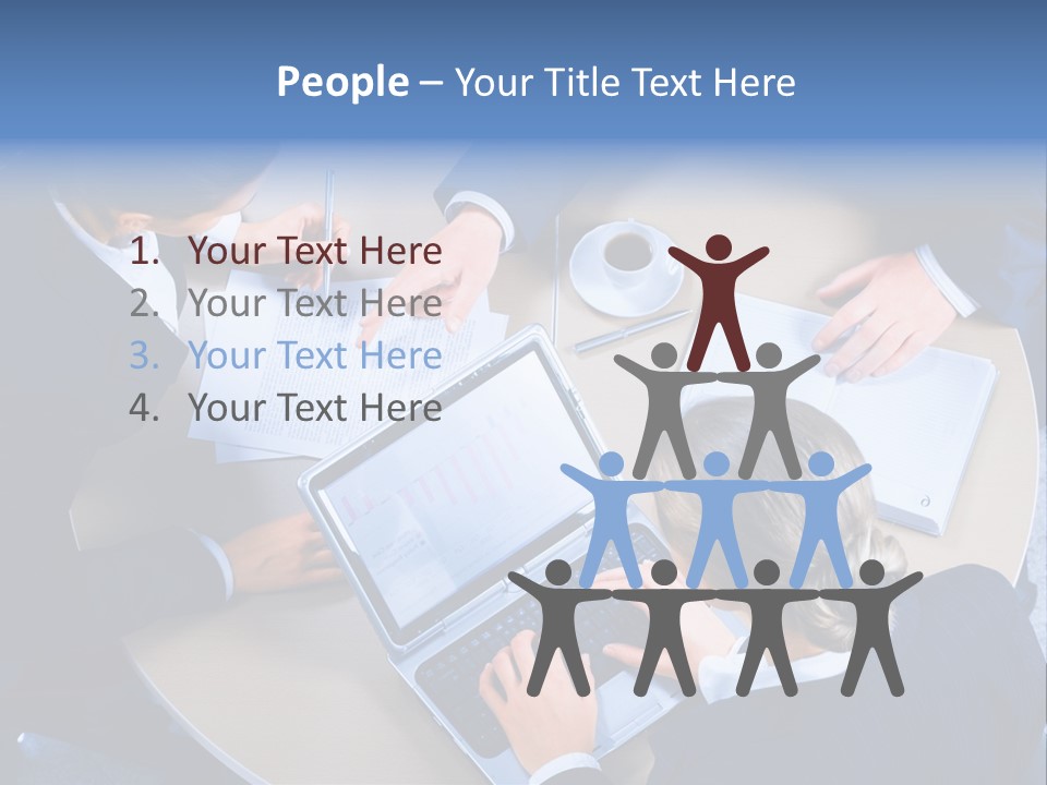 A Group Of People Sitting Around A Table Working On Laptops PowerPoint Template