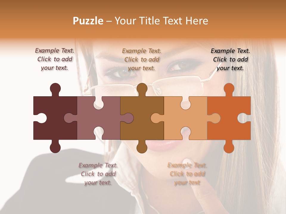 A Woman With Glasses Is Smiling For The Camera PowerPoint Template