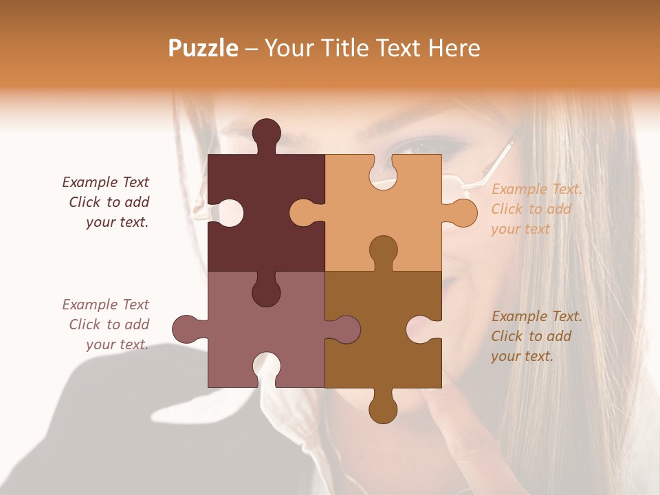 A Woman With Glasses Is Smiling For The Camera PowerPoint Template