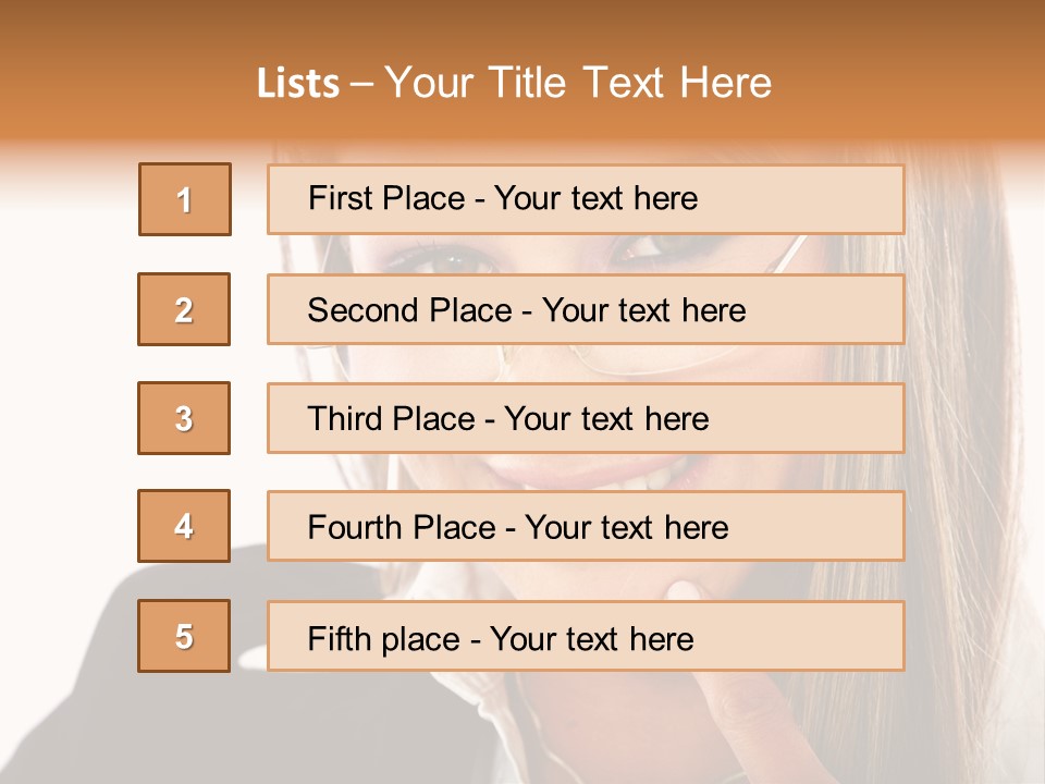 A Woman With Glasses Is Smiling For The Camera PowerPoint Template