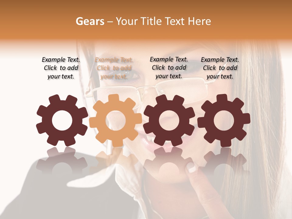 A Woman With Glasses Is Smiling For The Camera PowerPoint Template