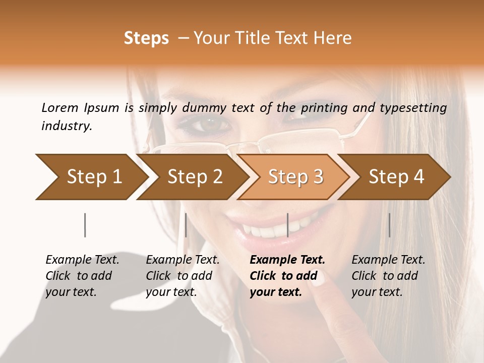 A Woman With Glasses Is Smiling For The Camera PowerPoint Template