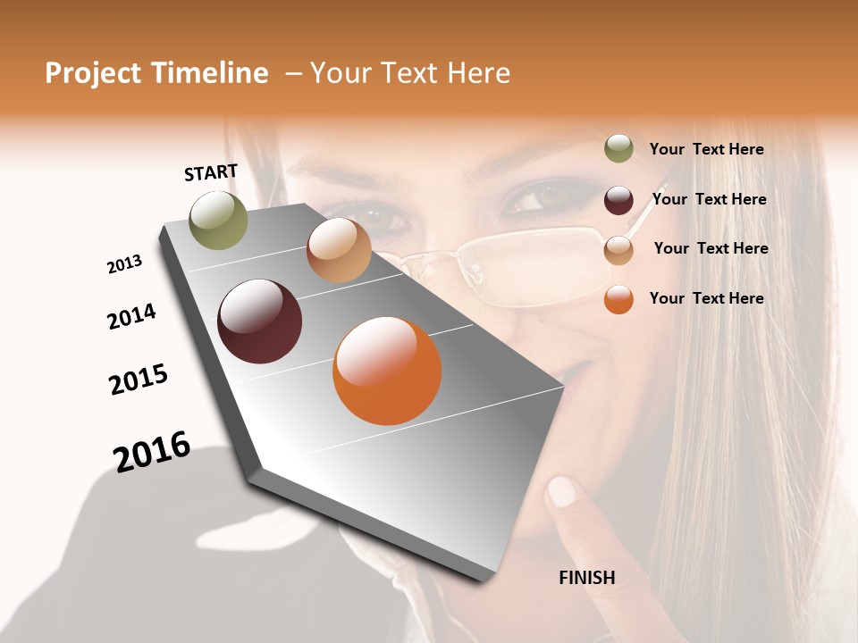 A Woman With Glasses Is Smiling For The Camera PowerPoint Template