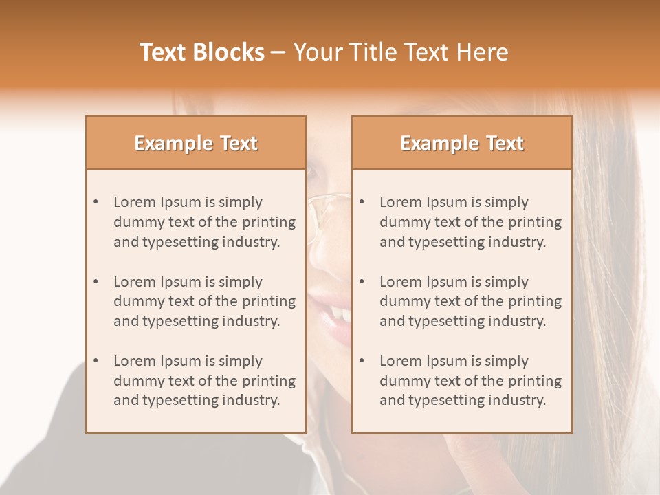 A Woman With Glasses Is Smiling For The Camera PowerPoint Template