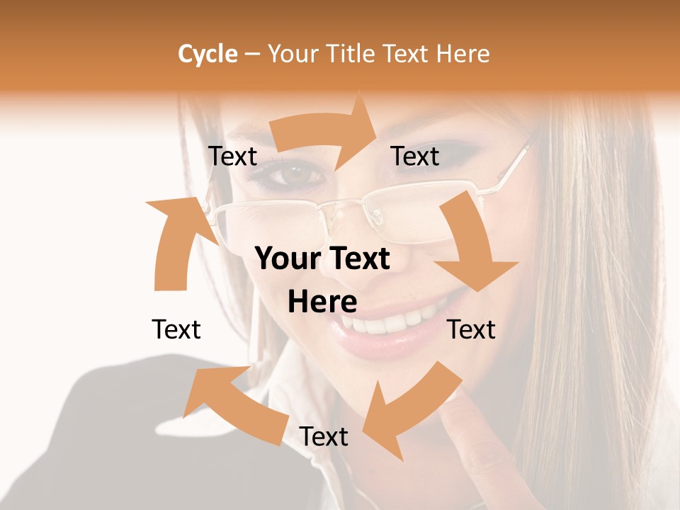 A Woman With Glasses Is Smiling For The Camera PowerPoint Template